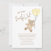 We Can Bearly Wait Gender-Neutral Baby Shower 招待状 (正面)
