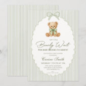We Can Bearly Wait Gender Neutral Baby Shower 招待状 (正面/裏面)