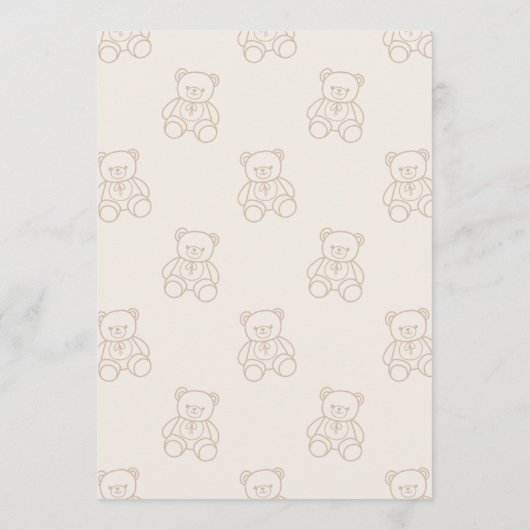 We Can Bearly Wait Gender Neutral Baby Shower 招待状 (裏面)