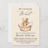 We Can Bearly Wait Gender Neutral Bear Baby Shower 招待状 (正面)