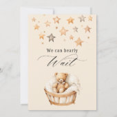 We Can Bearly Wait Gender Neutral Bear Baby Shower 招待状 (裏面)