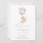We Can Bearly Wait Gender Reveal Baby Shower  招待状 (正面)