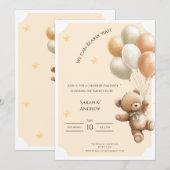 We Can Bearly Wait Gender Reveal Invitation 招待状 (正面/裏面)