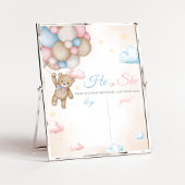 We Can Bearly Wait Gender Reveal Sign ポスター