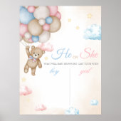 We Can Bearly Wait Gender Reveal Sign ポスター (正面)