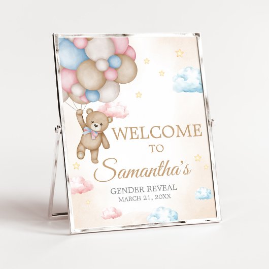 We Can Bearly Wait Gender Reveal Welcome Sign ポスター