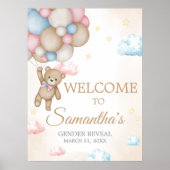 We Can Bearly Wait Gender Reveal Welcome Sign ポスター (正面)