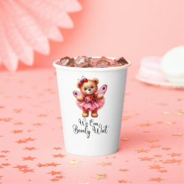 We Can Bearly Wait Girl Baby Paper Cups 紙コップ