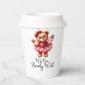 We Can Bearly Wait Girl Baby Paper Cups 紙コップ (裏面)