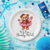 We Can Bearly Wait Girl Baby Paper Plates ペーパープレート (パーティー)