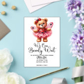 We Can Bearly Wait Girl Baby Shower Invitation アクリル招待状 (インサイチュ (ウェディング))