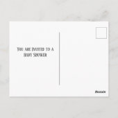 We Can Bearly Wait Girl Baby Shower Invitation ポストカード (裏面)