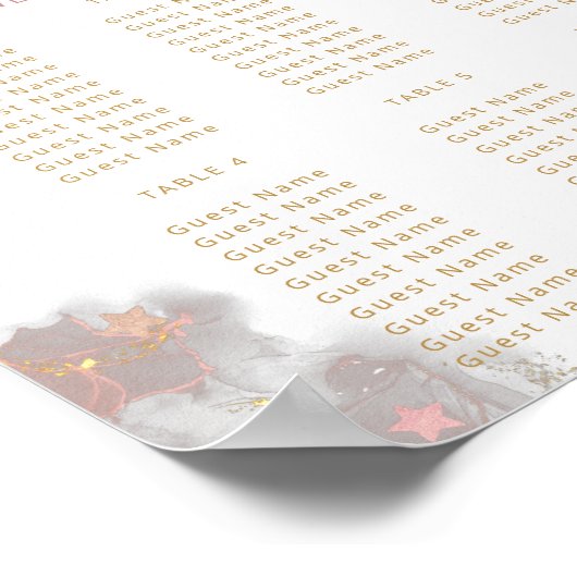 We Can Bearly Wait Girl Baby Shower Seating Chart ポスター (角)