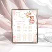 We Can Bearly Wait Girl Baby Shower Seating Chart ポスター