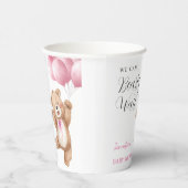 We Can Bearly Wait Girl Teddy Bear Baby Shower 紙コップ (右)