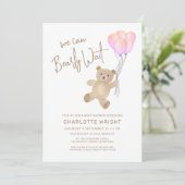 We Can Bearly Wait Girl's Baby Shower 招待状 (スタンド正面)