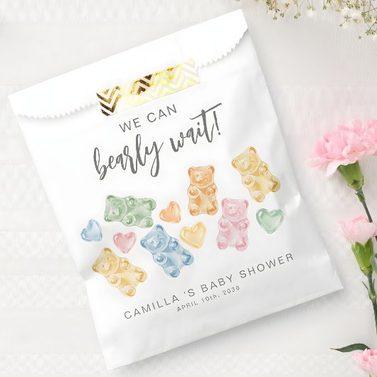 We Can Bearly Wait Gummy Bears Baby Shower フェイバーバッグ