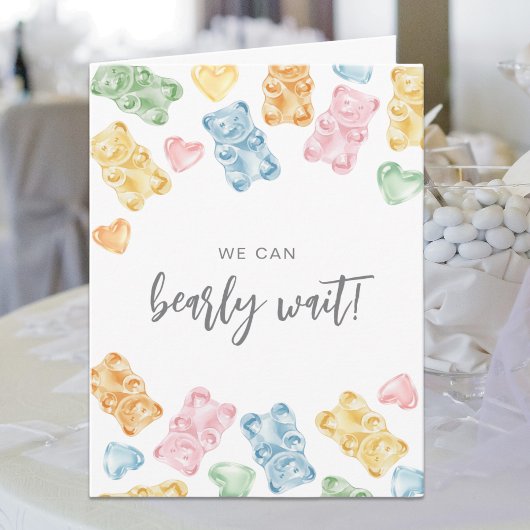 We Can Bearly Wait Gummy Bears Baby Shower  招待状