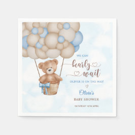 We Can Bearly Wait Hot Air Balloon Baby Shower スタンダードカクテルナプキン