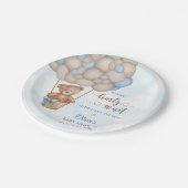 We Can Bearly Wait Hot Air Balloon Baby Shower ペーパープレート (アングル)