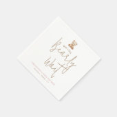 We Can Bearly Wait Minimalist Baby Shower Napkins スタンダードカクテルナプキン (角)