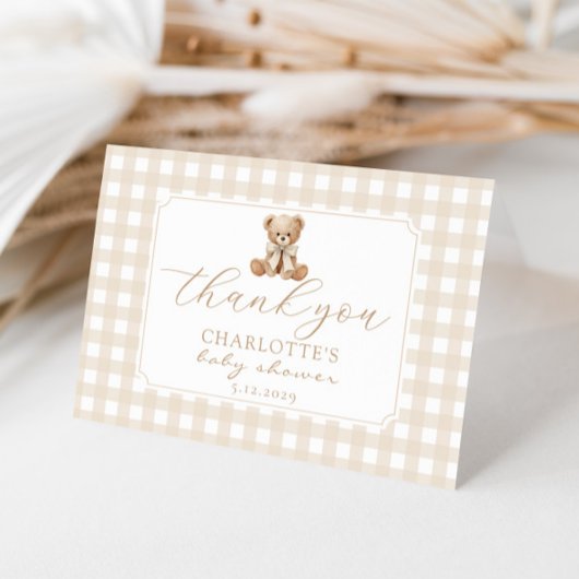 We can bearly Wait Neutral Teddy bear サンキューカード