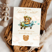 We can bearly wait Pilot boy baby shower 招待状