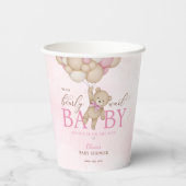 We Can Bearly Wait Pink Baby Shower 紙コップ (裏面)