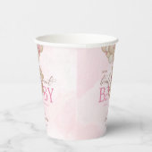 We Can Bearly Wait Pink Baby Shower 紙コップ (右)