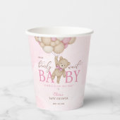 We Can Bearly Wait Pink Baby Shower 紙コップ (正面)