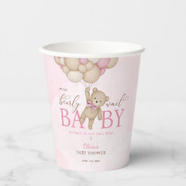 We Can Bearly Wait Pink Baby Shower 紙コップ