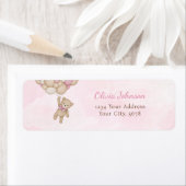 We Can Bearly Wait Pink Baby Shower Address ラベル (インサイチュ)