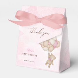 We Can Bearly Wait Pink Baby Shower Thank You フェイバーボックス
