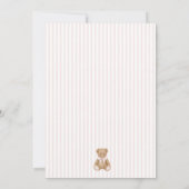 We can bearly wait pink bow Girl Baby Shower 招待状 (裏面)