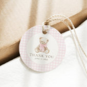 We Can Bearly Wait Pink Gingham Teddy Bear フェイバータグ