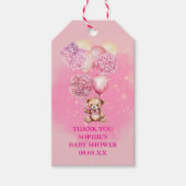 We Can Bearly Wait Pink Hydrangeas Balloons ギフトタグ (正面)