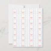 We Can Bearly Wait Pink Lace Ribbon Baby Shower 招待状 (裏面)