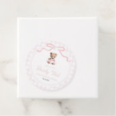 We Can Bearly Wait Pink Teddy Bear Baby Shower フェイバータグ (インサイチュ)