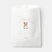 We Can Bearly Wait Pink Teddy Bear Baby Shower フェイバーバッグ (正面)