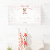 We Can Bearly Wait Pink Teddy Bear Baby Shower 横断幕 (インサイチュ)