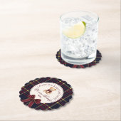 We can bearly wait Plaid teddy bear Baby Shower ペーパーコースター (インサイチュ)