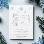 We Can Bearly Wait Polar Bear Winter Baby Shower 招待状