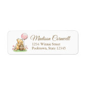 We Can Bearly Wait Pooh Baby Shower Neutral ラベル (正面)