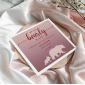 We Can Bearly Wait Rustic Pink スタンダードカクテルナプキン