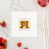 We Can Bearly Wait! Simple Hand Drawn Baby Shower スタンダードカクテルナプキン (インサイチュ)