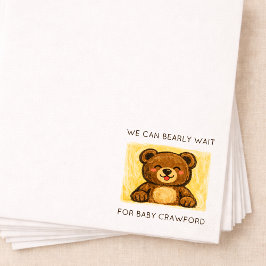 We Can Bearly Wait! Simple Hand Drawn Baby Shower スタンダードカクテルナプキン