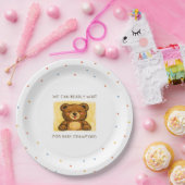 We Can Bearly Wait! Simple Hand Drawn Baby Shower ペーパープレート (パーティー)