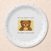 We Can Bearly Wait! Simple Hand Drawn Baby Shower ペーパープレート