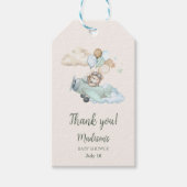 We Can Bearly Wait Teddy Bear Airplane Baby Shower ギフトタグ (正面)