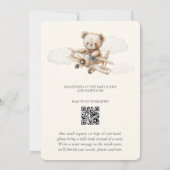 We Can Bearly Wait Teddy Bear Airplane Baby Shower 招待状 (裏面)